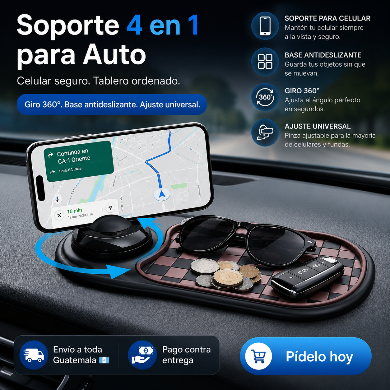 Soporte Antideslizante 4 en 1 para Carro