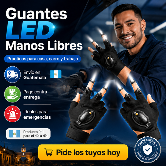 Guantes LED Recargables Manos Libres