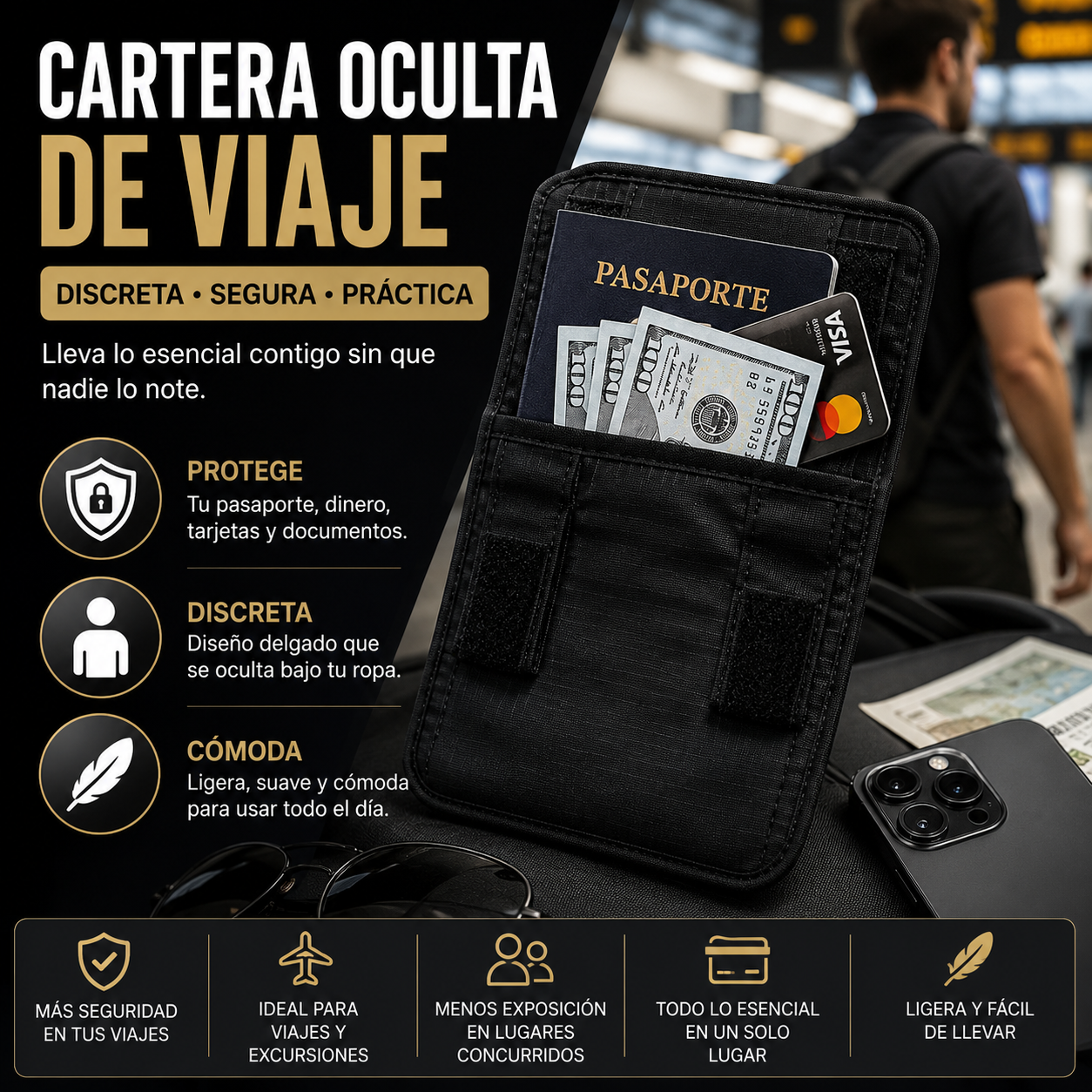 Cartera Oculta de Viaje
